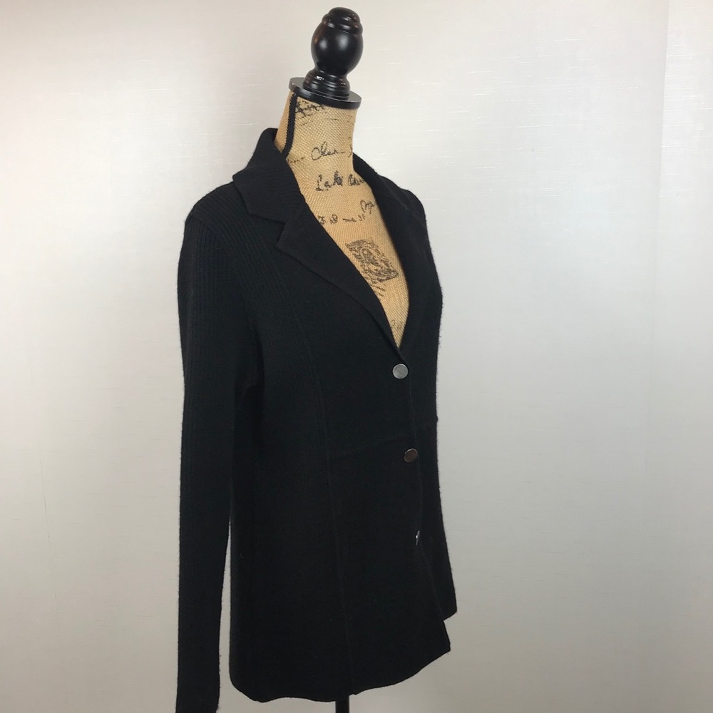 Herman Geist Black Wool Button Down Jacket - image 3